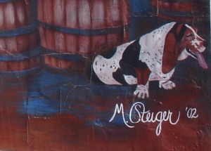 Pillsbury Wilson was the first dog to join the mural project.
