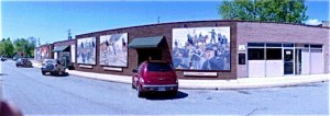 The Widelux lens gives a distinctive curve to the Civil War murals.