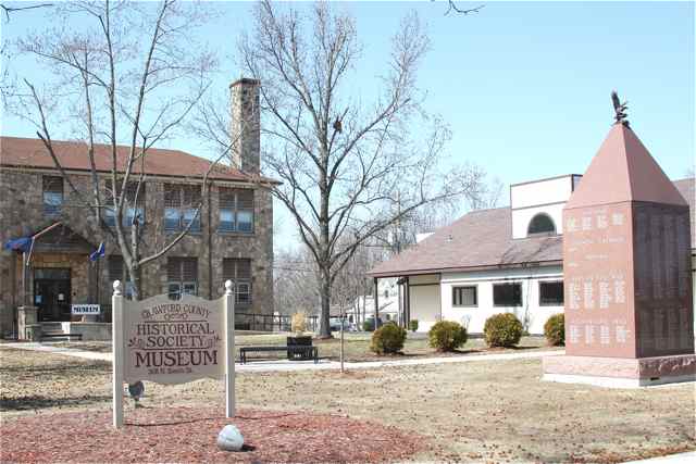 The museum and war memorial are part of the historic Recklein Commons area.