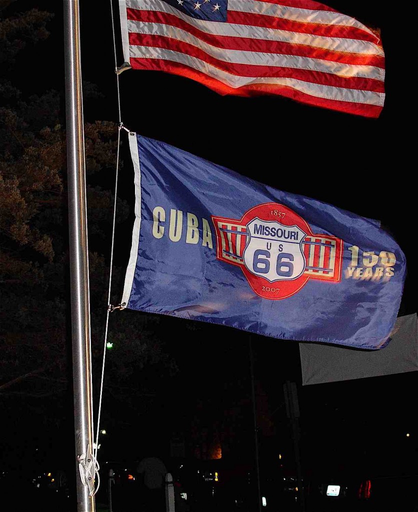 In 2007, Cuba, MO flew their 150th anniversary flag.