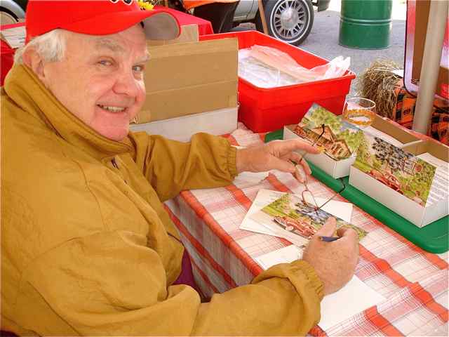 Joe Squires attended Cuba Fest and signed his post cards.