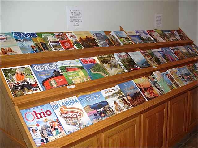 Neatly arranged racks of information are avialable. Knowledgeable staff are ready to help visitors.