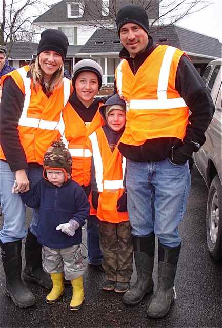 The Craig and LIsa Elrod family came out to help clean the route.  The youngest member of the family looks a little doubtful about the project.