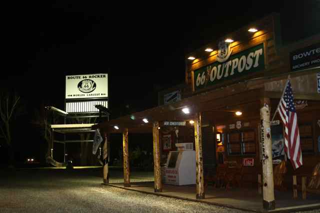 Day or night, The Outpost is an attractive addition to Route 66.