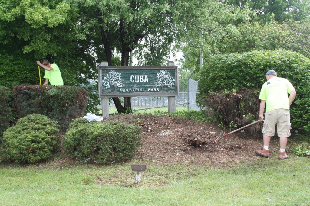 The cleanup revealed the old neglected signs. This summer new signs will be posted at each of Cuba, MO's three industrial parks.