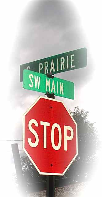 The corner of S. Prairie & SW Main