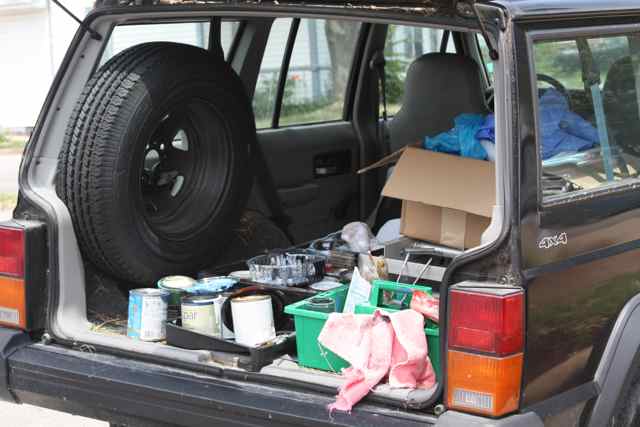 Leslie Faust's car shows that an artist's tool box can be pretty extensive.