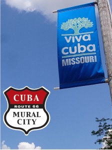 Cuba Missouri banner and shield