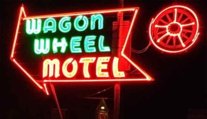 Wagon Wheel Motel neon sign Cuba Missouri