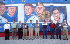 WW II Veterans at the Gold Star Boys Mural Cuba, Missouri
