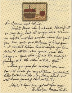 Note from Wilma Jean Grayson Becker