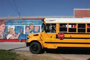 Cuba school bus on a mural tour