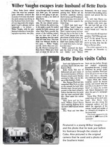 Bette Davis newspaper article Cuba News & Review