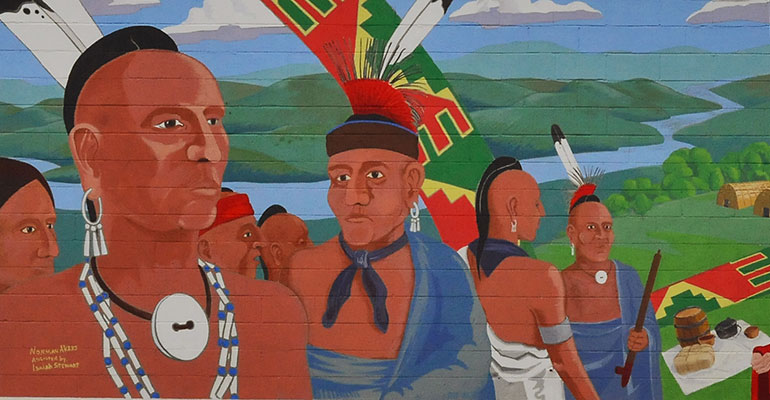 Osage Meeting in Missouri Mural